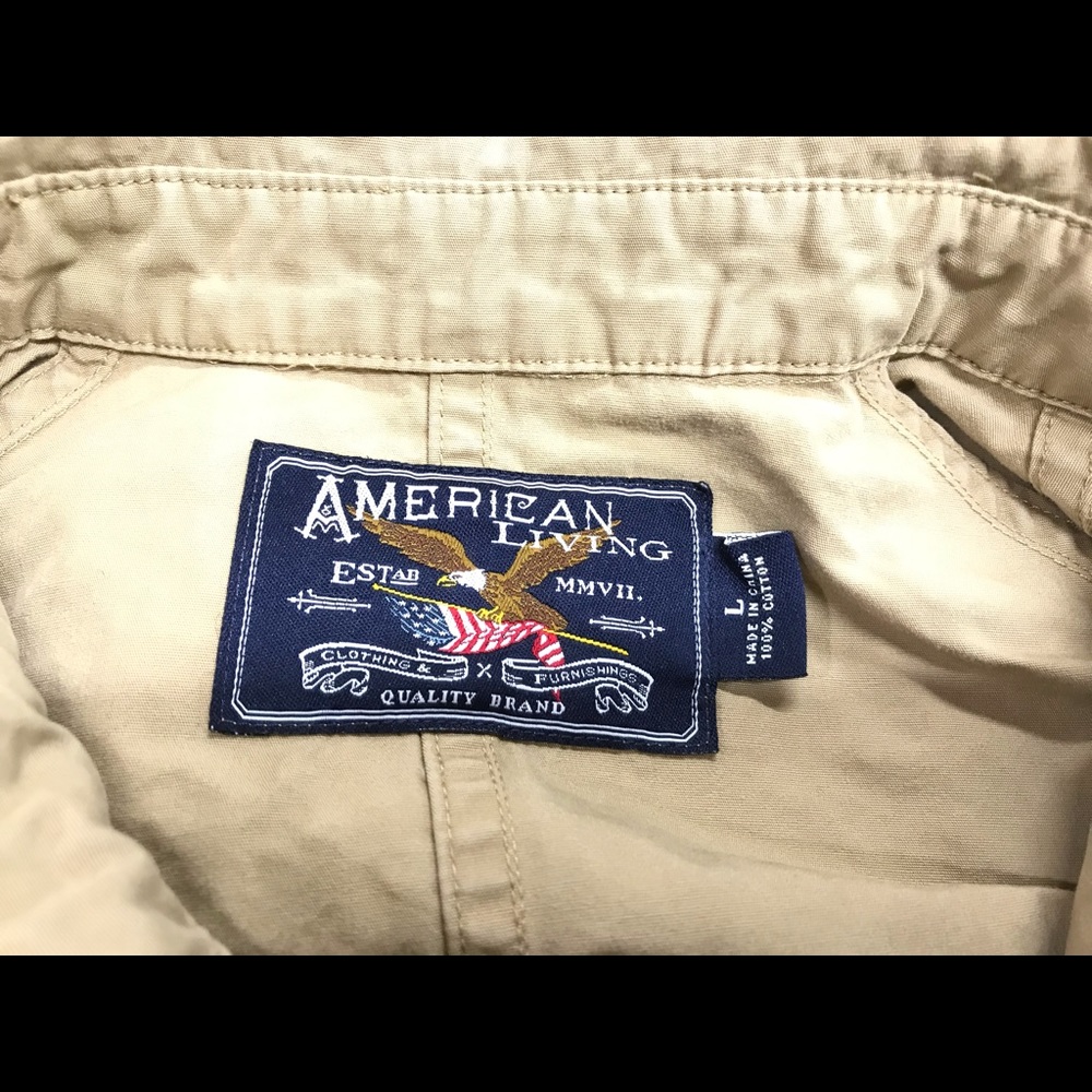 American Living Tan Multi-Pocket‎ Vest Full Zip - Picture 3 of 8